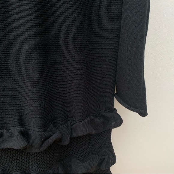 Twin-Set Simona Barbieri Size Small Dress Black Knit Wool Blend Ruffle Mini - Picture 14 of 14